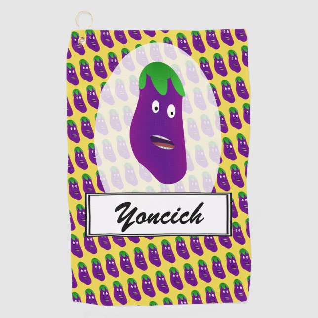 Serviette De Golf Aubergine surprise par Kenneth Yoncich (Devant)