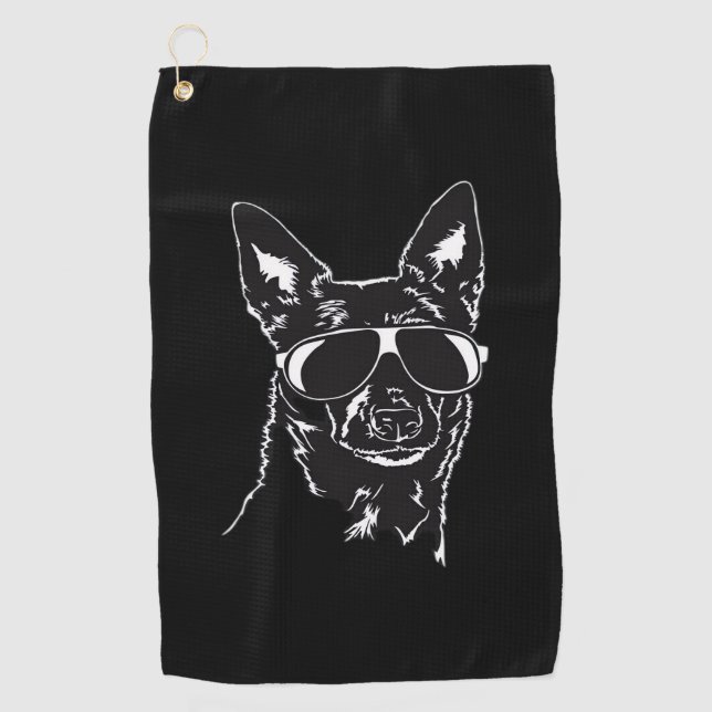 Serviette De Golf Australian Kelpie cool dog sunglasses Classic T-Sh (Devant)