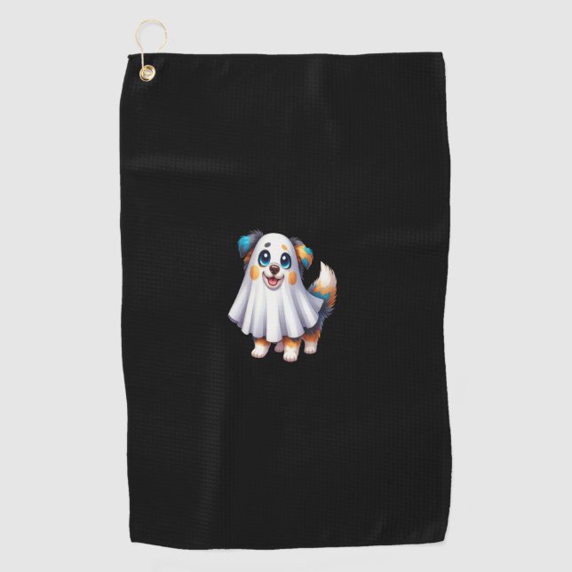Serviette De Golf Australian Shepherd Chien Halloween Costume Party  (Devant)