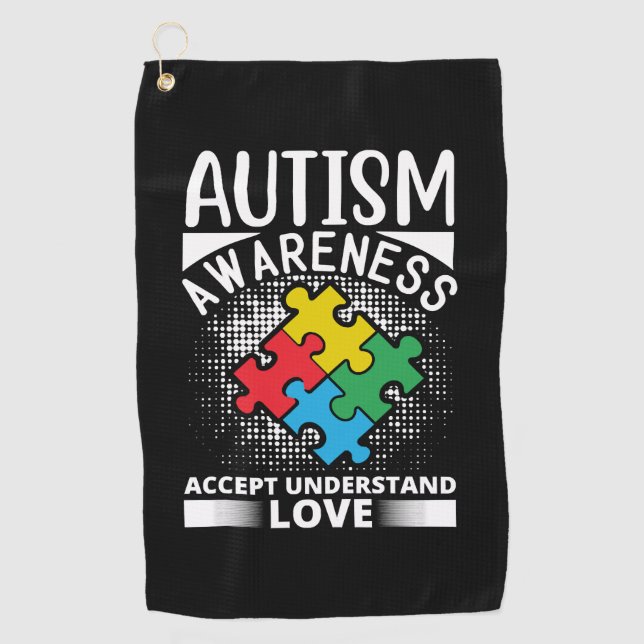 Serviette De Golf Autism Awareness Accept Understand Love (Devant)