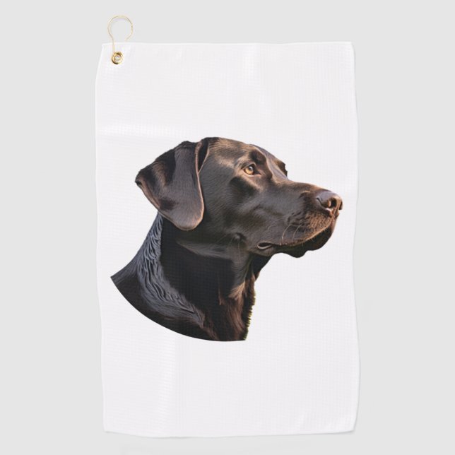 Serviette De Golf Autocollants Black Labrador 2 (Devant)