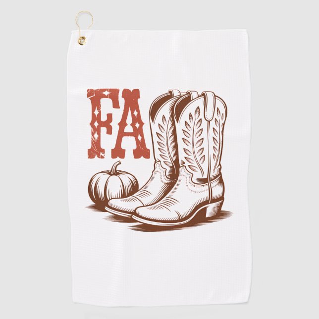 Serviette De Golf Automne Automne Cowgirl Citrouille (Devant)