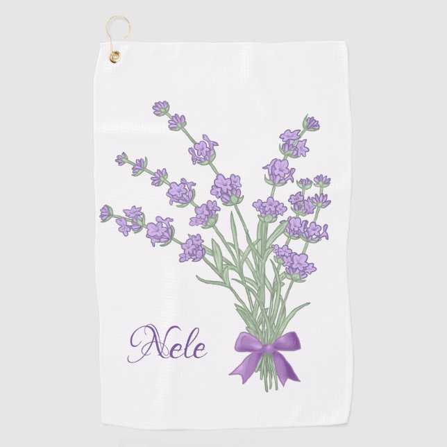 Serviette De Golf Autruche de lavande personnalisée (Devant)