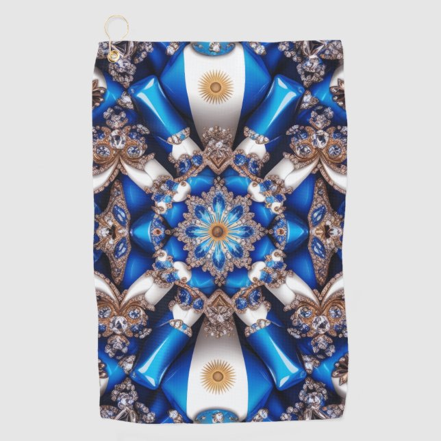Serviette de golf aux couleurs argentines (Devant)