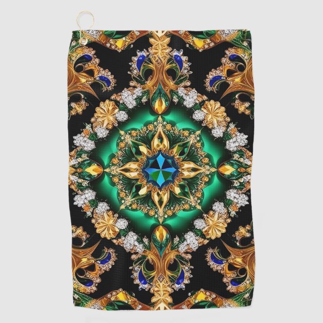 Serviette de golf aux couleurs brésiliennes (Devant)