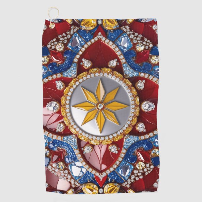 Serviette de golf aux couleurs colombiennes (Devant)