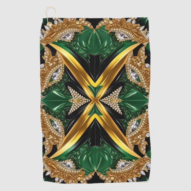 Serviette de golf aux couleurs jamaïcaines (Devant)