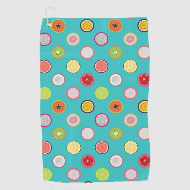 Serviette de golf aux fruits tropicaux (Devant)