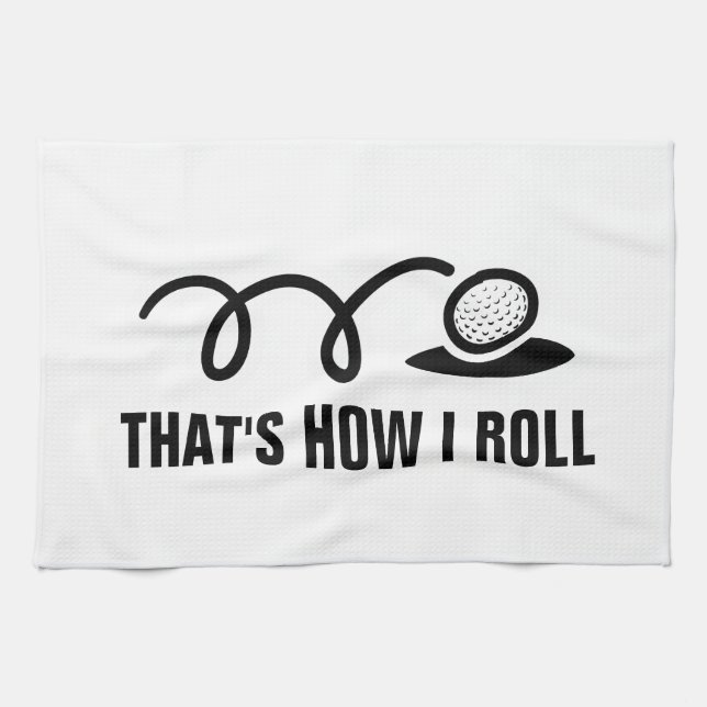 Serviette de golf avec balle drôle et slogan perso (Horizontal)