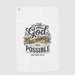 Serviette De Golf Avec Dieu Toutes Choses Sont Possibles Vintage Chr
