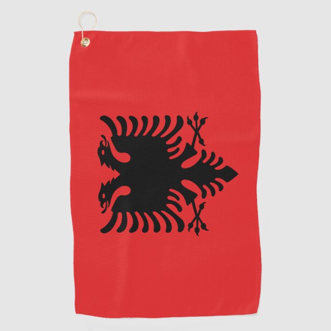 Serviette de golf avec drapeau d'Albanie (Devant)