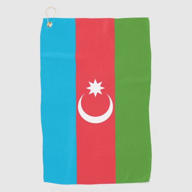 Serviette de golf avec drapeau d'Azerbaïdjan (Devant)