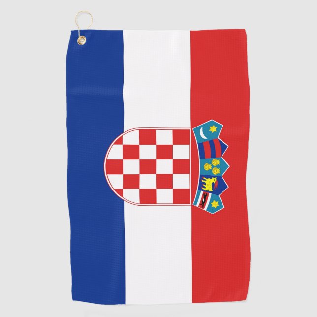 Serviette de golf avec drapeau de Croatie (Devant)