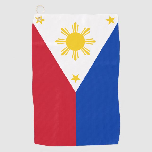 Serviette de golf avec drapeau des Philippines (Devant)