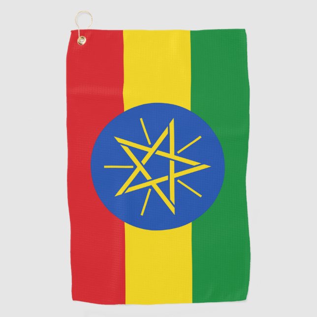 Serviette de golf avec drapeau d'Ethiopie (Devant)