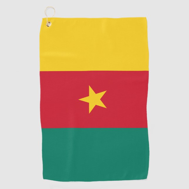 Serviette de golf avec drapeau du Cameroun (Devant)