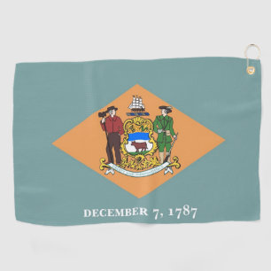 Serviette de golf avec drapeau du Delaware, USA