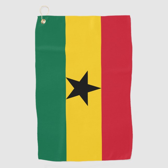 Serviette de golf avec drapeau du Ghana (Devant)