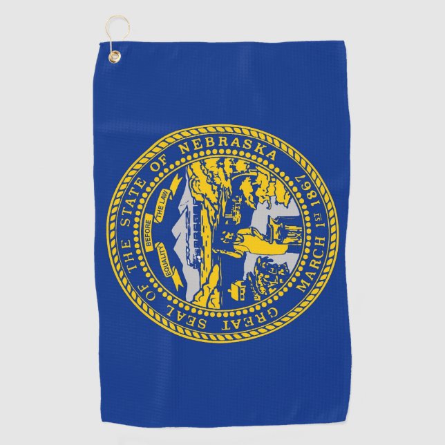 Serviette de golf avec drapeau du Nebraska (Devant)
