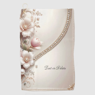 Serviette de golf avec embellissements floraux et