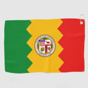 Serviette de golf avec le drapeau de Los Angeles,