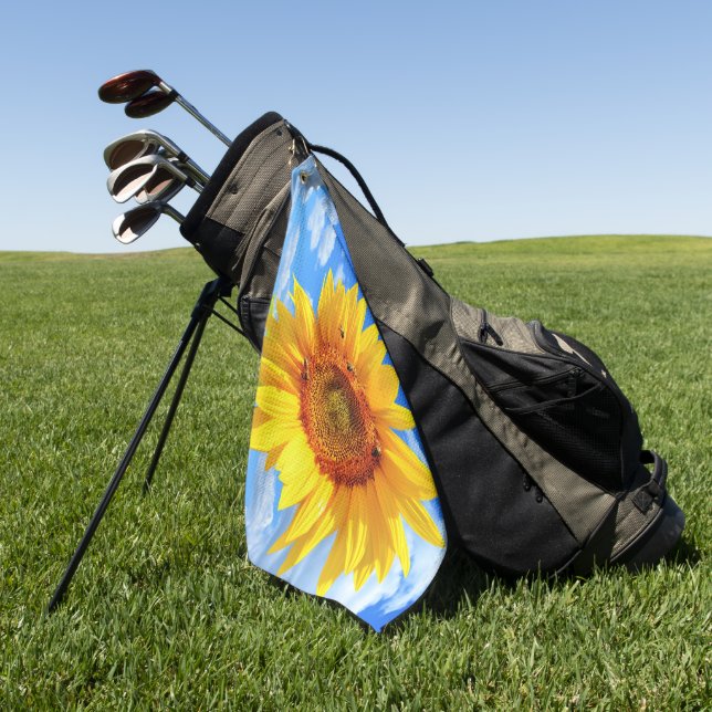 Serviette de golf avec tournesol (Vert)