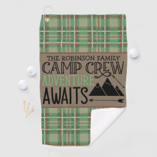 Serviette De Golf Aventure de camping en cabane personnalisée NOM