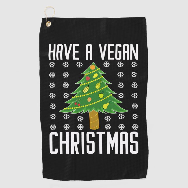 Serviette De Golf avoir des noël végétalien (Devant)