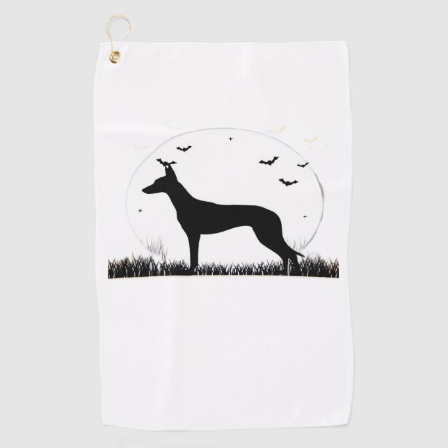Serviette De Golf Azawakh Chien - Halloween Lune Silhouette Classiqu (Devant)