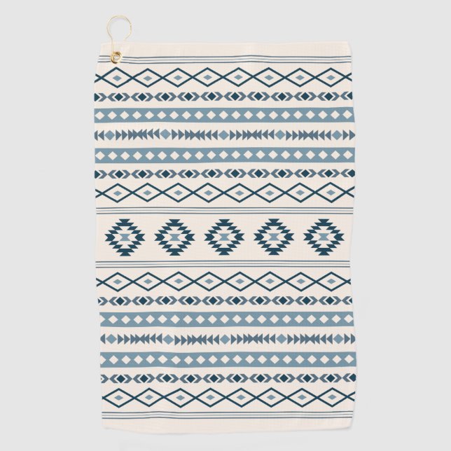 Serviette De Golf Aztec Blues sur la crème Mixte Motifs Motif (Devant)