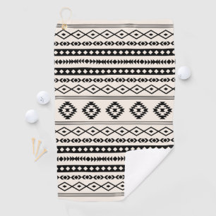 Serviette De Golf Aztec Brown sur Crème Motifs Mixtes Motif