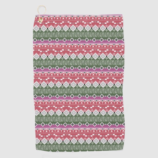 Serviette De Golf Aztec pattern, stripes. (Devant)