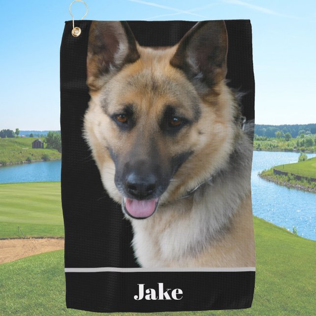Serviette De Golf Back Custom Name Dog Photo Personalized (Créateur téléchargé)