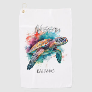 Serviette De Golf Bahamas Sea Turtle Bahamian Flag Beach Grand requi