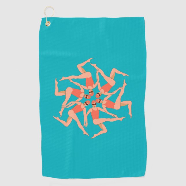 Serviette De Golf Baigneurs - Chorégraphie de natation synchronisée (Devant)