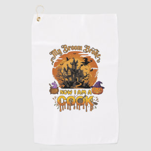 Serviette De Golf Balai Brisé Cuisine Maison Hantée Halloween Chaudr