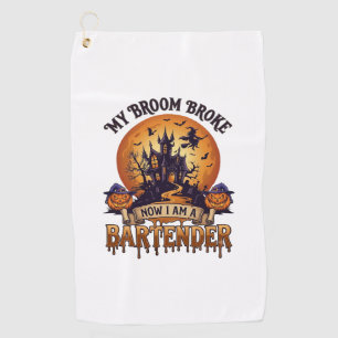 Serviette De Golf Balai Cassa Barman Halloween Maison Hantée Sorcièr