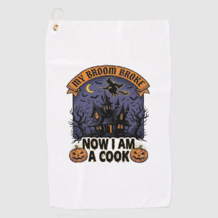 Serviette De Golf Balai Cassa Sorcière Halloween Cuisine Jeu de mots
