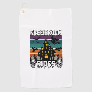 Serviette De Golf Balais Gratuits Halloween Maison Hantée Sorcière S