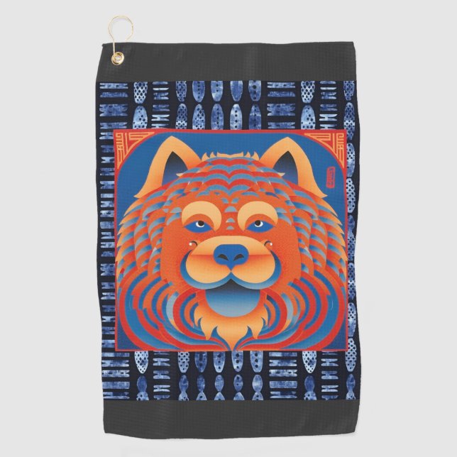 Serviette De Golf BALI BLISS Chow chien sangside (Devant)