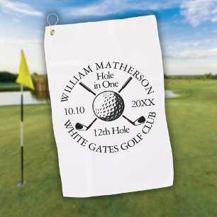 Serviette De Golf Balle de golf et clubs personnalisés pour un trou