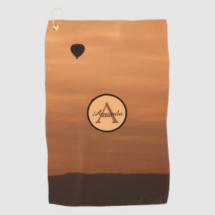 Serviette De Golf Ballon romantique coucher de soleil à air chaud ph