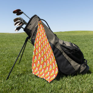 Serviette De Golf Bananes Drôles Sur Orange