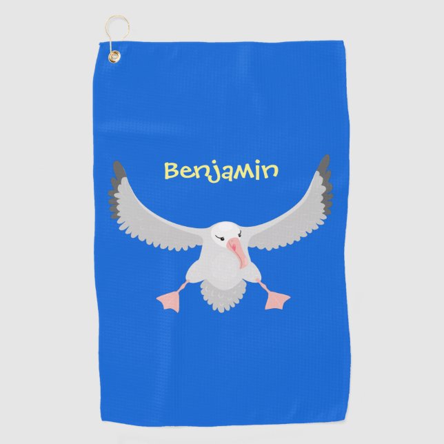 Serviette De Golf Bande dessinée de l'oiseau mûre albatros (Devant)