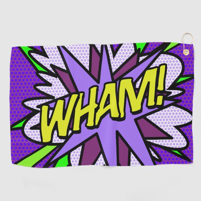 Serviette De Golf Bande dessinée moderne cool WHAM (Horizontal)
