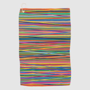 Serviette De Golf Bandes abstraites colorées design tissu adulte vis
