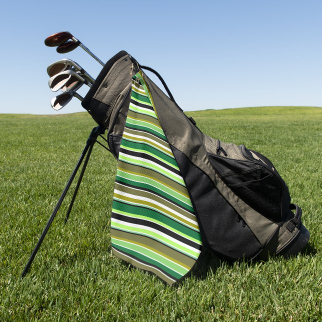 Serviette De Golf Bandes blanches vert mignonne (Vert)