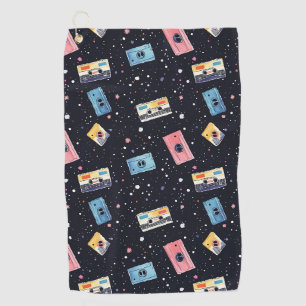 Serviette De Golf Bandes de cassettes rétro dans l'espace cosmique