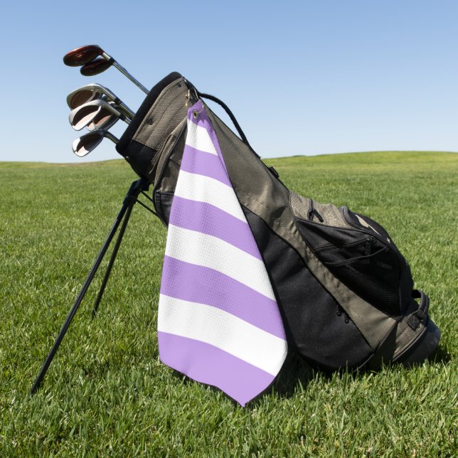 Serviette De Golf Bandes pourpres, Blancs, Motif rayé (Vert)