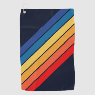 Serviette De Golf Bandes rétro Colorée les années 70 80s Design